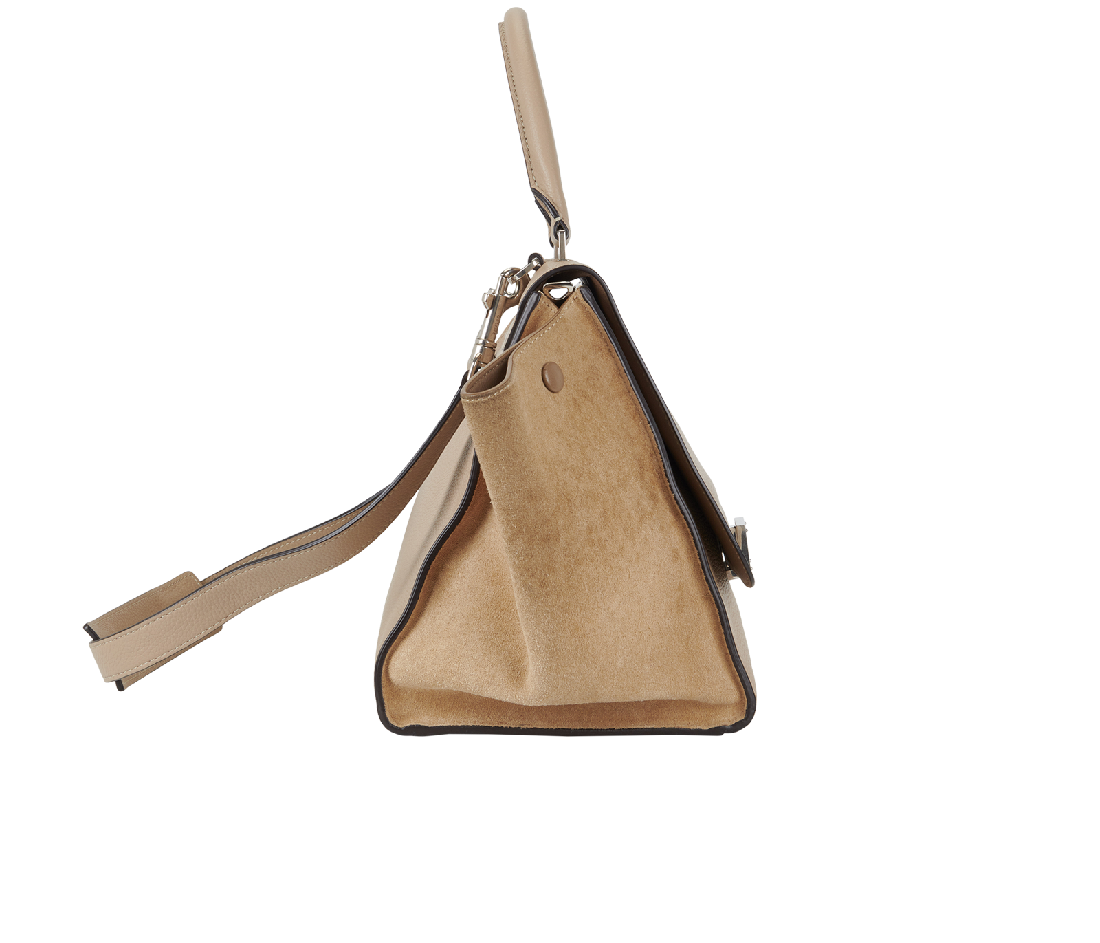 Medium Trapeze, &pound;650, Handbags, Beige, Leather/Suede, Side view